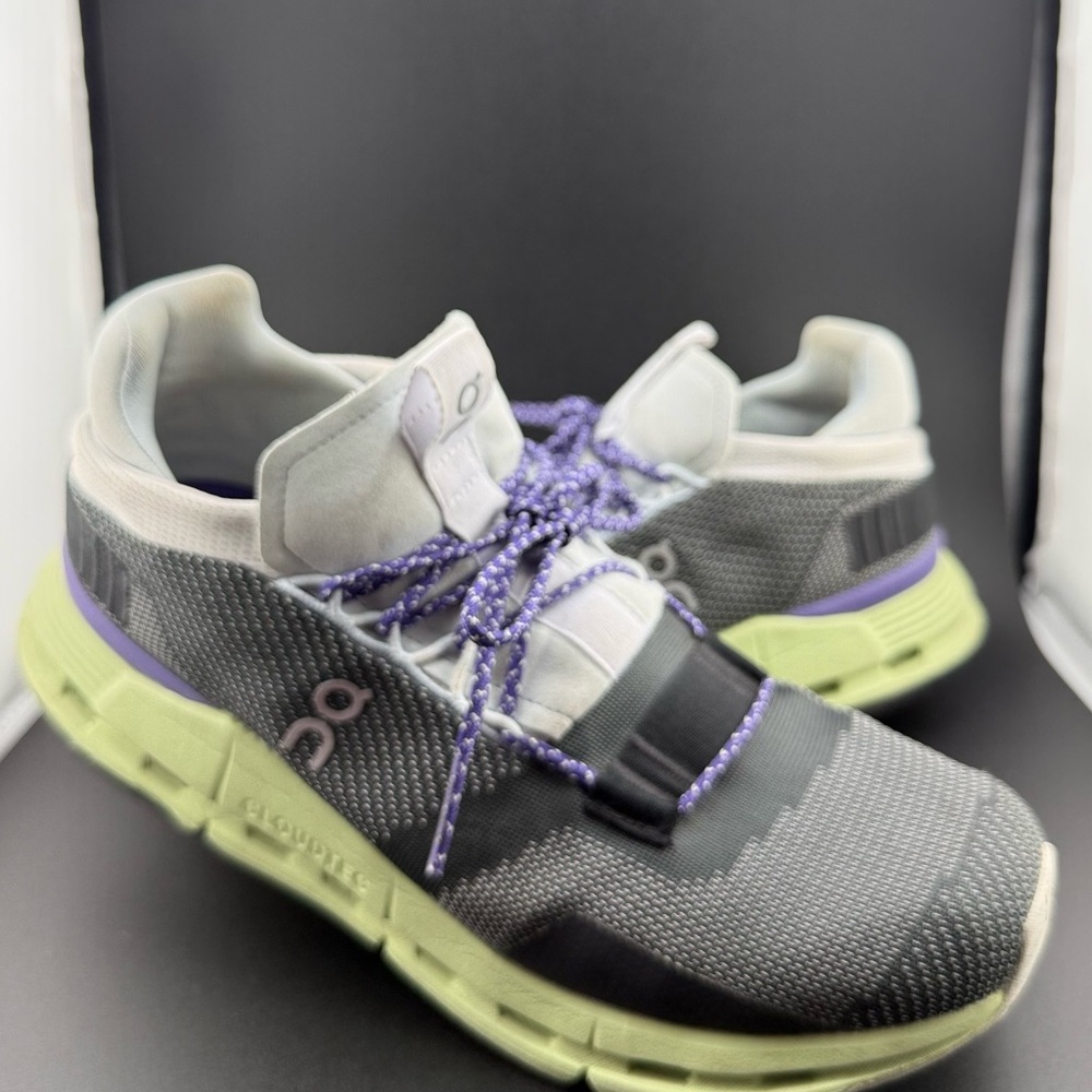 On cloud cloudnova Running Sneakers with Gray and Lime Accents
